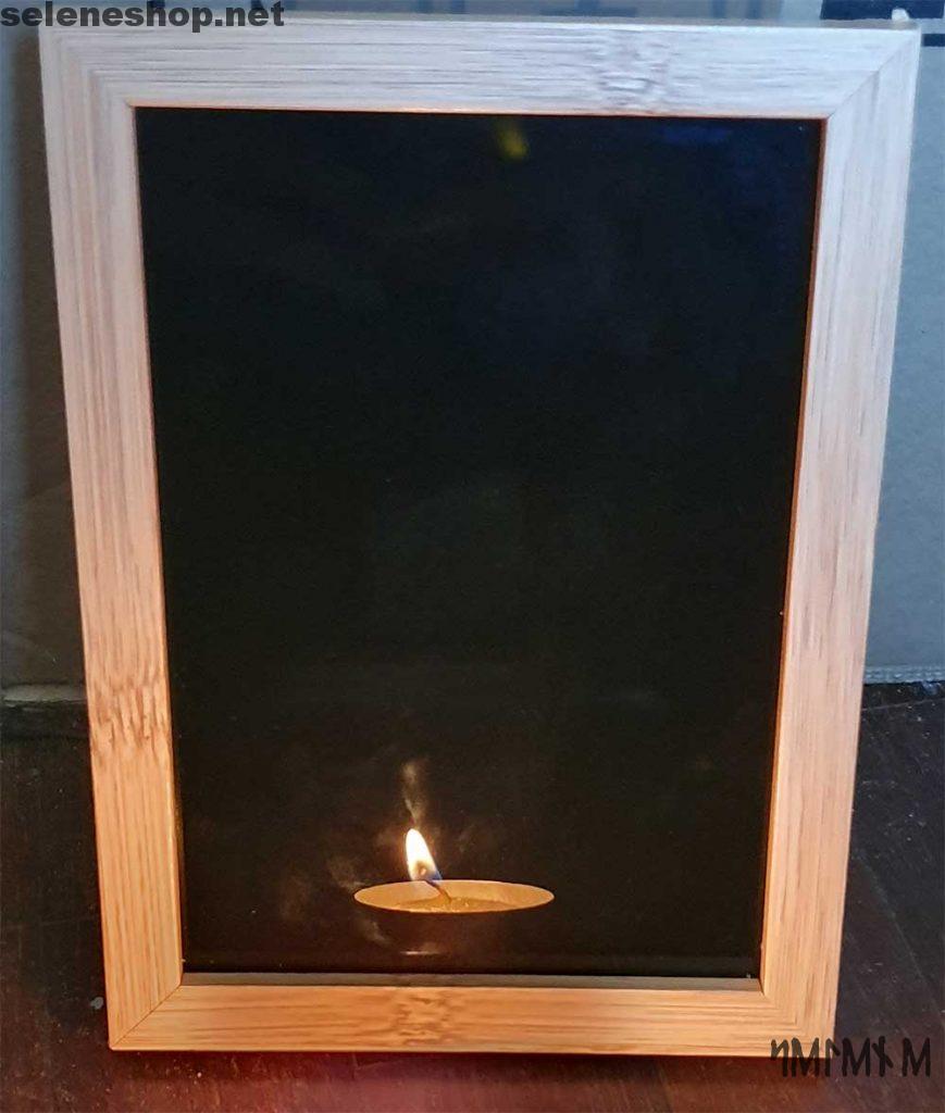 Specchio nero da divinazione black mirror cornice in legno