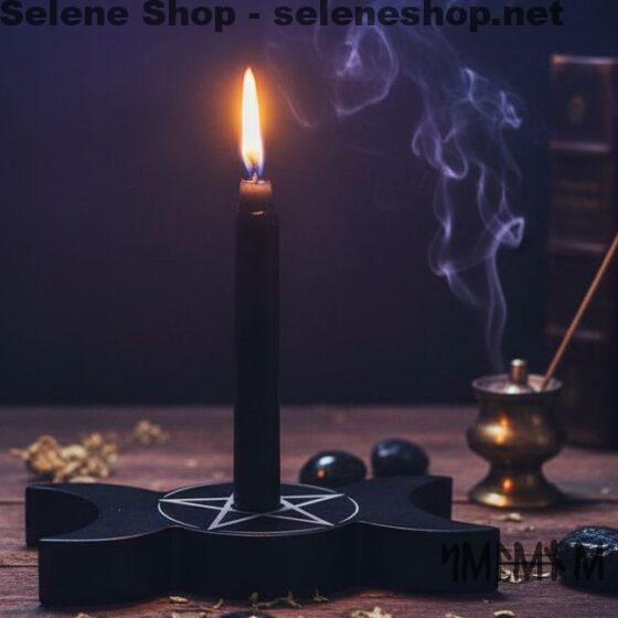 Porta candele tre lune e pentacolo