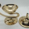 Incense burner in brass grains with handle-handle