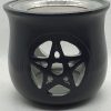 Pentacle räucherstäbchenhalter aus schwarzem speckstein-1