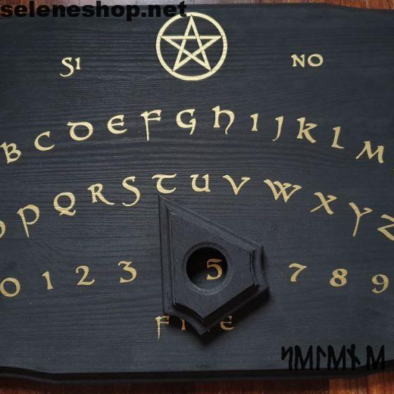 tavola ouija nera oro planchette
